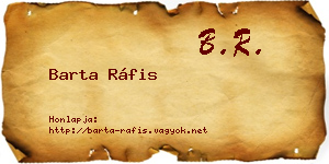 Barta Ráfis névjegykártya
